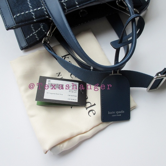 NWT Kate Spade Manhattan Denim Check Small Tote - Picture 14 of 14